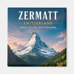 Aimant 🏔️ Zermatt Suisse Décor Voyage Matterhorn ❄️