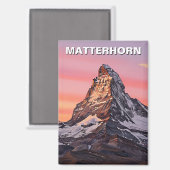 Aimant Zermatt Suisse Matterhorn Sunset (Recto/Verso)