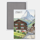 Aimant Zermatt Suisse Matterhorn Travel (Recto/Verso)
