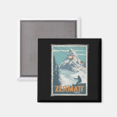 Aimant Zermatt Suisse Ski d'hiver Snowboard Ski (Recto/Verso)
