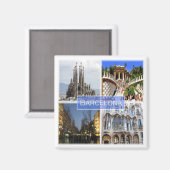 Aimant zES010 BARCELONA, Espagne, Europe, Fridge (Recto/Verso)