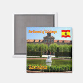 Aimant zES039 BARCELONE, Espagne Carré, Réfrigérateur (Recto/Verso)