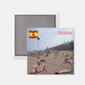 Aimant zES040 BARCELONA, La Plage, Espagne, Réfrigérateur (Recto/Verso)