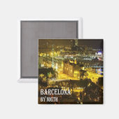 Aimant zES049 BARCELONE par nuit, Réfrigérateur (Recto/Verso)