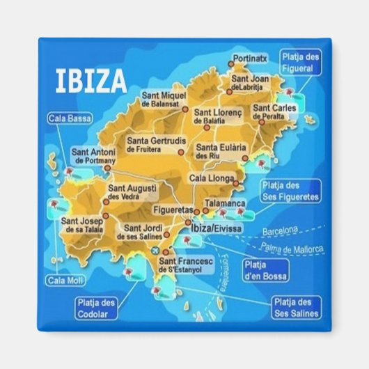Aimant zES053 EIVISSA, Carte, Frigo (Devant)