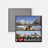 Aimant zES092 MADRID, I LOVE, Espagne, Fridge (Recto/Verso)