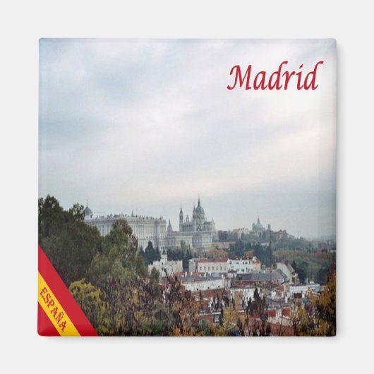 Aimant zES095 MADRID, panorama, Espagne, Frigo (Devant)