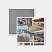 Aimant zES117 Panorama PALMA DE MALLORCA, Réfrigérateur (Recto/Verso)