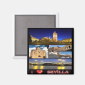 Aimant zES132 SEVILLA "I Love", Espagne, Fridge (Recto/Verso)