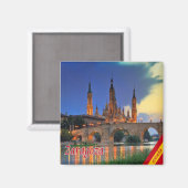 Aimant zES150 ZARAGOZA panorama, Espagne, Frigo (Recto/Verso)