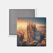 Aimant zESa13 BARCELONE Basilique Sagrada Familia, réfrig (Recto/Verso)