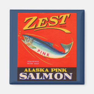 Aimant Zest rose saumon des années 1930 étiquette