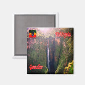 Aimant zET011 GONDAR, Cascade, Éthiopie, Afrique, Réfrigé (Recto/Verso)