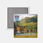 Aimant zFJ010 FIJI, village de NAVALA, Océanie, réfrigéra (Recto/Verso)