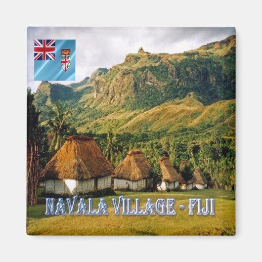 Aimant zFJ010 FIJI, village de NAVALA, Océanie, réfrigéra (Devant)