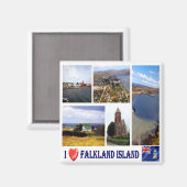Aimant zFK004 FALKLAND, I Love, Mosaic, Fridge (Recto/Verso)