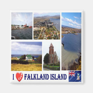 Aimant zFK004 FALKLAND, I Love, Mosaic, Fridge