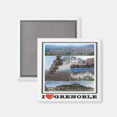 Aimant zFR132 GRENOBLE I Love, France, Fridge (Recto/Verso)