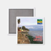 Aimant zGA005 LIBREVILLE, Gabon, Afrique, Fridge (Recto/Verso)