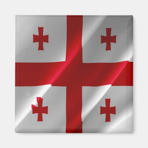 Aimant zGE002 Drapeau ondulant géorgien Géorgie, Réfrigér