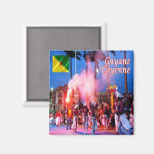 Aimant zGF003 CAYENNE, Guyane française, Carnaval, Frigo (Recto/Verso)