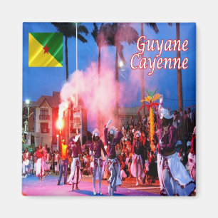 Aimant zGF003 CAYENNE, Guyane française, Carnaval, Frigo