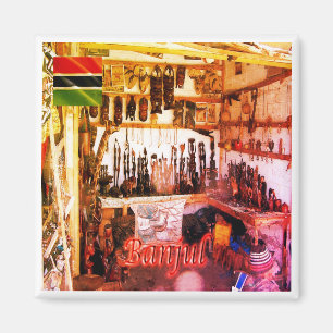 Aimant zGM003 BANJUL, Gambie, Boutique d'artisanat touris