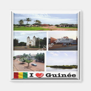 Aimant zGN010 GUINEA I Love, Mosaic, Afrique, Réfrigérate