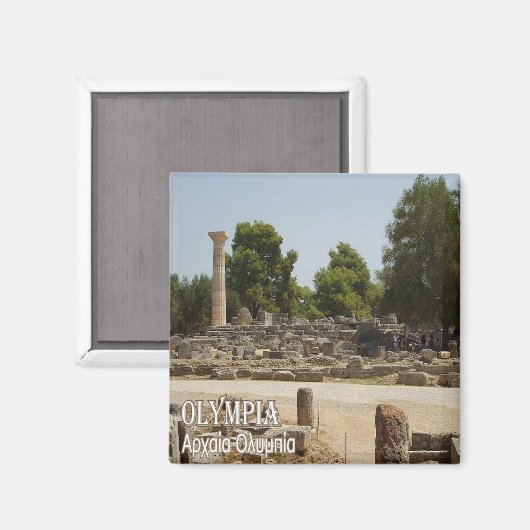 Aimant zGR046 OLIMPIA, Grèce, Frigo (Recto/Verso)