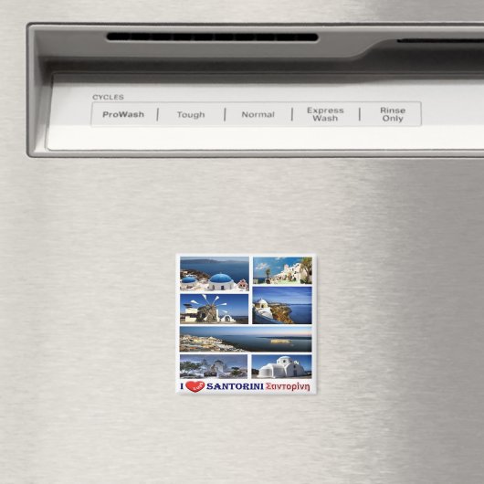 Aimant zGR069 SANTORINI I Love, Grèce, Fridge (In Situ (Lave-vaisselle))