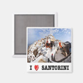 Aimant zGR085 SANTORINI I Love Oia, Grèce, Fridge (Recto/Verso)