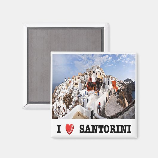 Aimant zGR085 SANTORINI I Love Oia, Grèce, Fridge (Recto/Verso)