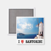 Aimant zGR086 SANTORINI, I Love, Grèce, Fridge (Recto/Verso)
