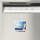Aimant zGR086 SANTORINI, I Love, Grèce, Fridge (In Situ (Lave-vaisselle))