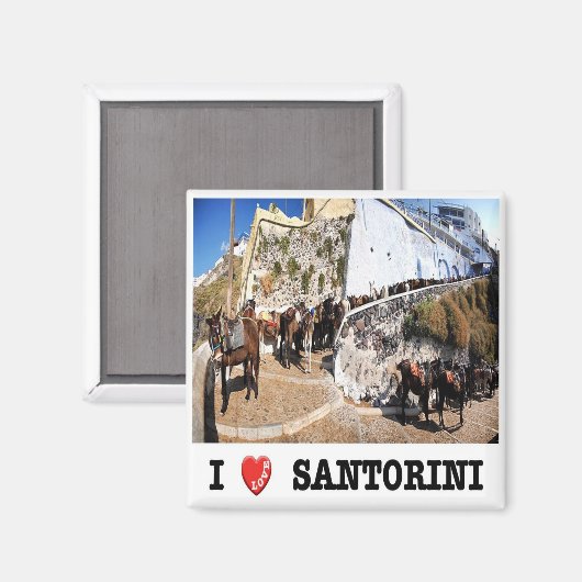 Aimant zGR087 SANTORINI I Love, Grèce, Fridge (Recto/Verso)