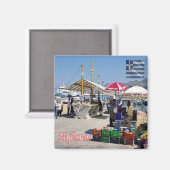 Aimant zGR102 MYKONOS, Port Market, Grèce, Frigo (Recto/Verso)