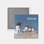 Aimant zGR109 MYKONOS, Windmills, Grèce, Frigo (Recto/Verso)