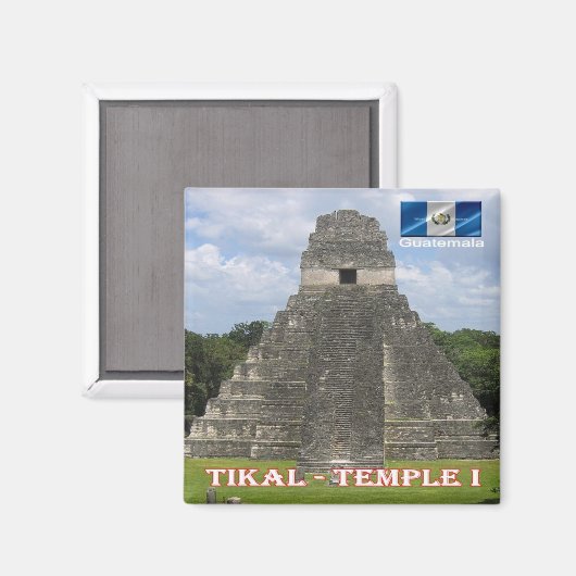 Aimant zGT010 TIKAL N.P. Temple I, Guatemala, Frigo (Recto/Verso)