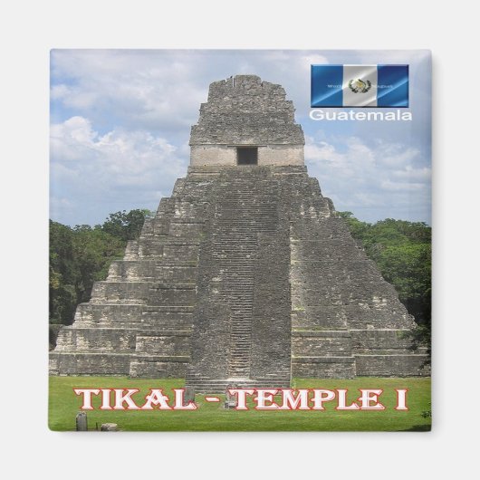 Aimant zGT010 TIKAL N.P. Temple I, Guatemala, Frigo (Devant)