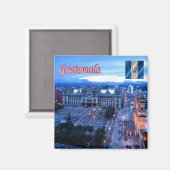 Aimant zGT024 GUATEMALA City, Central Park, coucher du so (Recto/Verso)