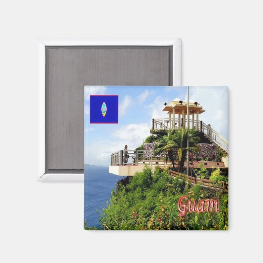 Aimant zGU005 PUNTAN DOS AMANTES, GUAM, Océanie, Frigo (Recto/Verso)