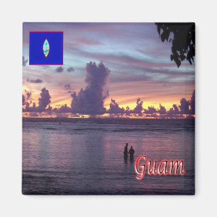 Aimant zGU010 GUAM Coucher de soleil, Océanie, Réfrigérat