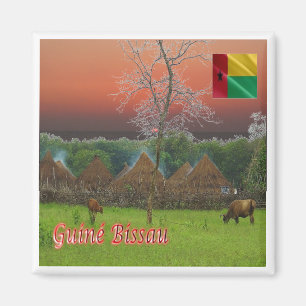 Aimant zGW007 GUINEA BISSAU, Village typique, Réfrigérate