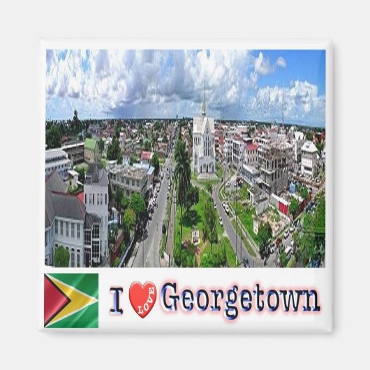 Aimant zGY005 GEORGETOWN I Love, Guyana, Fridge (Devant)