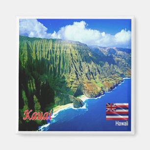 Aimant zHI006 KAUAI, HAWAII, Vue aérienne, Océanie, réfri
