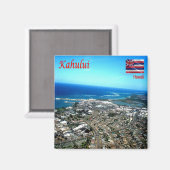 Aimant zHI009 KAHULUI, HAWAII, Panorama, Océanie, Réfrigé (Recto/Verso)