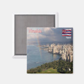Aimant zHI010 HONOLULU, HAWAII, Vue sur la mer, Océanie,  (Recto/Verso)