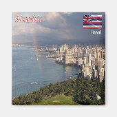 Aimant zHI010 HONOLULU, HAWAII, Vue sur la mer, Océanie,  (Devant)