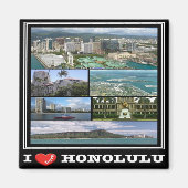 Aimant zHI011 HONOLULU I LOVE, HAWAII, Mosaïque, Réfrigér (Devant)