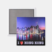 Aimant zHK016 I Love HONG KONG, Asie, Fridge (Recto/Verso)